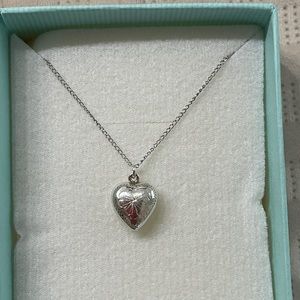 Birks sterling silver puffed heart baby necklace 15”